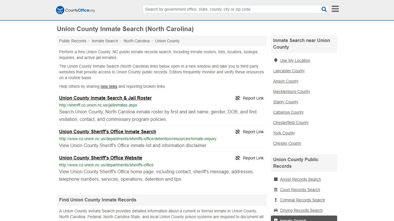 Inmate Search - Union County, NC (Inmate Rosters & Locators)